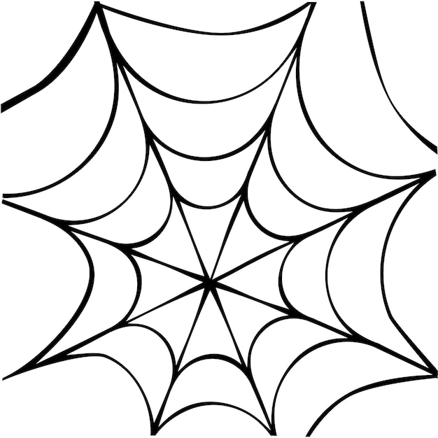 Ilustración vectorial de telaraña Tela de araña negra plana