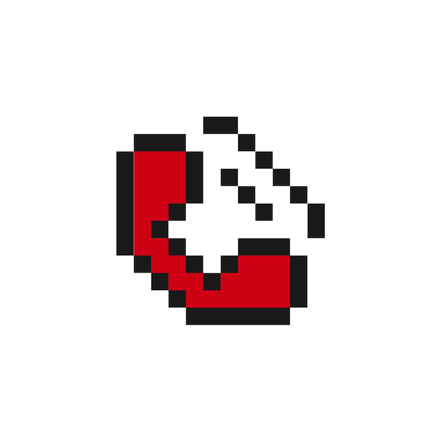 Ilustración vectorial del teléfono de 8 bits de fondo blanco objeto aislado