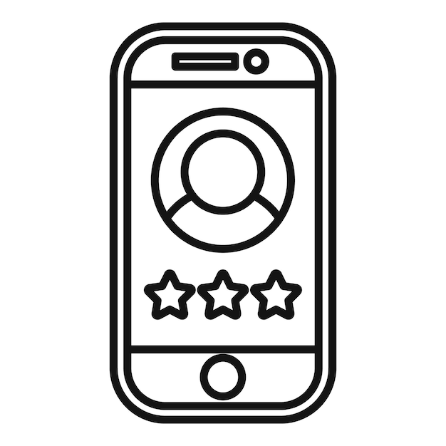 Ilustración vectorial de un teléfono inteligente con calificación de usuario