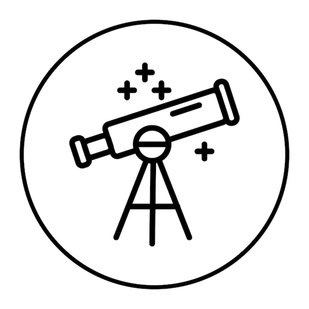 Ilustración vectorial del telescopio