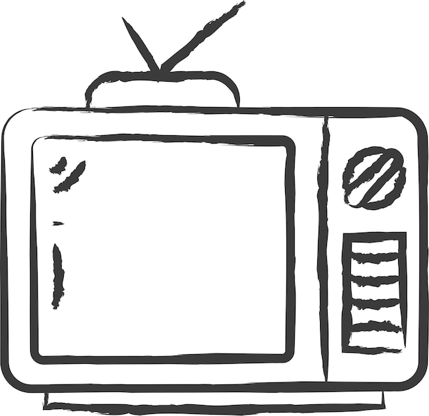Ilustración vectorial de televisión dibujada a mano