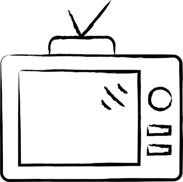 Ilustración vectorial de televisión dibujada a mano