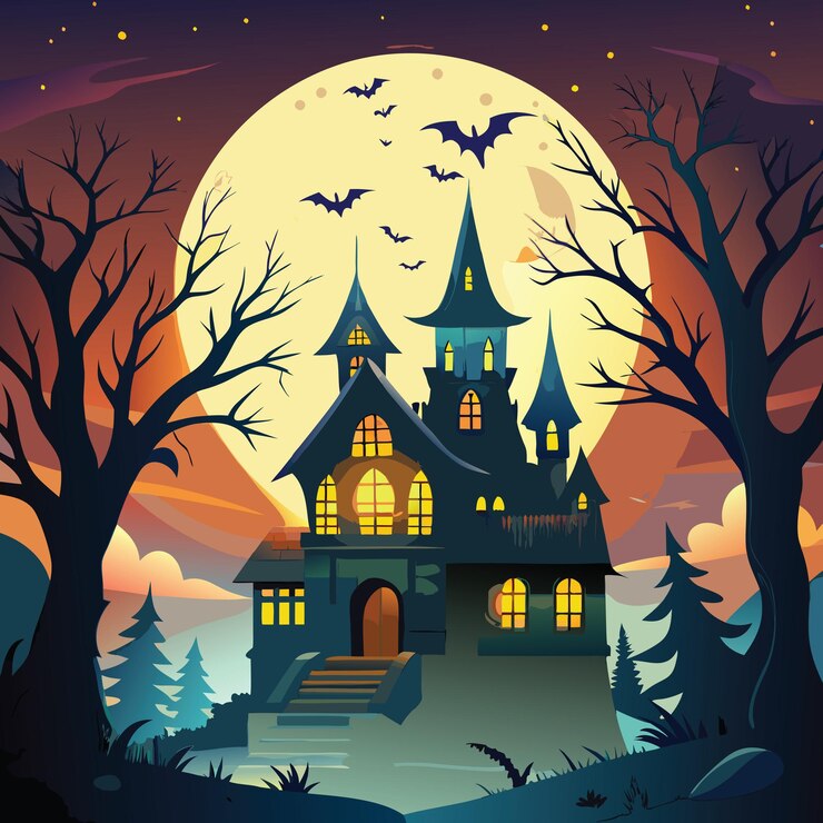 Ilustración vectorial temática espeluznante de Halloween