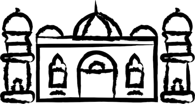 Ilustración vectorial del templo dibujada a mano