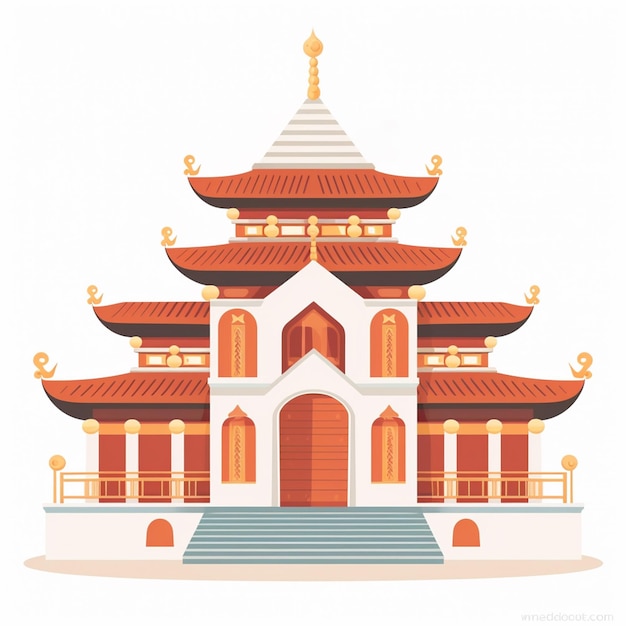 Vector ilustración vectorial del templo religión cultura arquitectura turismo antiguo india viajes buil