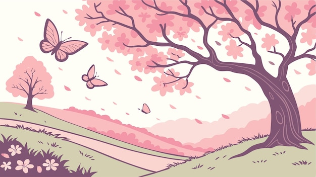 Ilustración vectorial de la temporada de Sakura elementos de la flor de cerezo