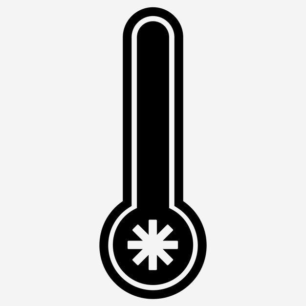 Ilustración vectorial del termómetro de temperatura fría