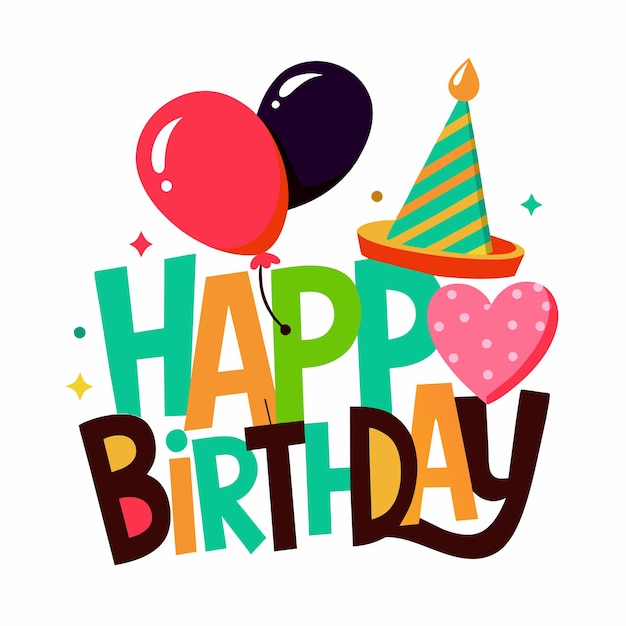 Ilustración vectorial de texto de cumpleaños feliz 19