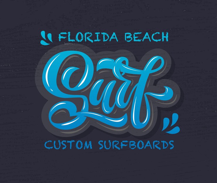 Vector ilustración vectorial de texto de surf para el diseño de ropa icono de etiqueta de insignia de surf banner de tarjeta de surf eps 10