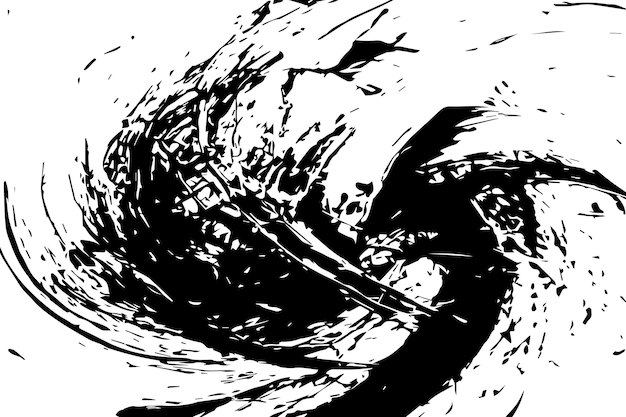 Ilustración vectorial de una textura abstracta negra sobre un fondo blanco