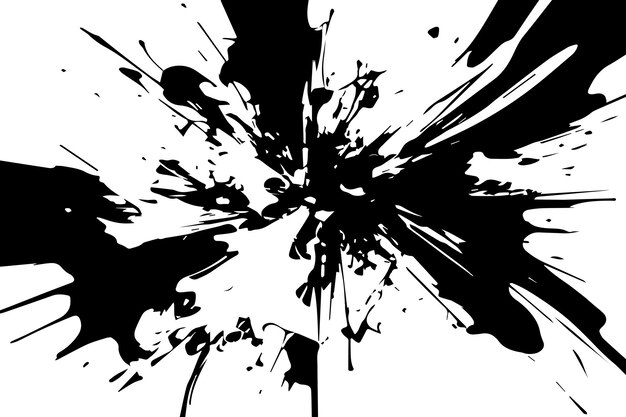 Ilustración vectorial de una textura abstracta negra sobre un fondo blanco