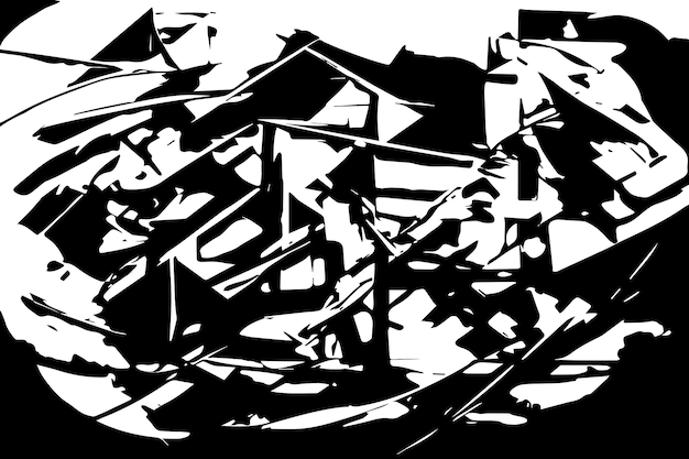 Ilustración vectorial de una textura abstracta negra sobre un fondo blanco