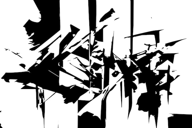 Ilustración vectorial de una textura abstracta negra sobre un fondo blanco
