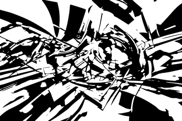 Ilustración vectorial de una textura abstracta negra sobre un fondo blanco