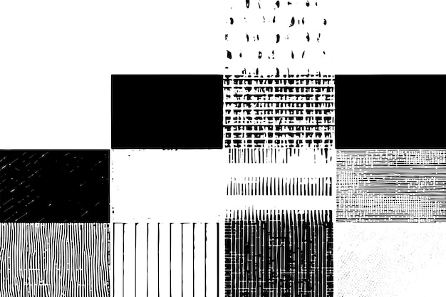 Ilustración vectorial de textura aleatoria en blanco y negro superposición monocromática textura de fondo grunge
