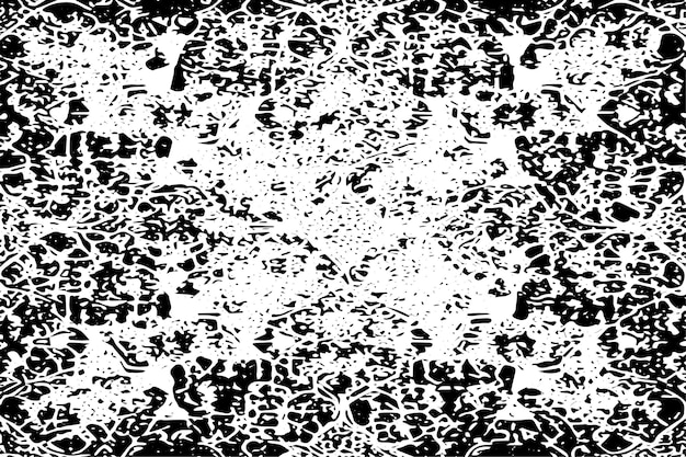 Ilustración vectorial de una textura grunge delineada en negro con aspecto texturizado fondo blanco