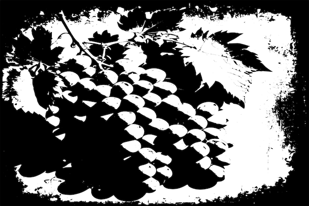 Ilustración vectorial de la textura grungy negra de las uvas