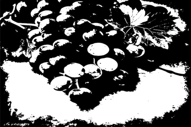 Ilustración vectorial de la textura grungy negra de las uvas