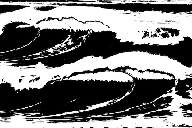 Ilustración vectorial de textura negra de onda de agua textura de onda en blanco y negro