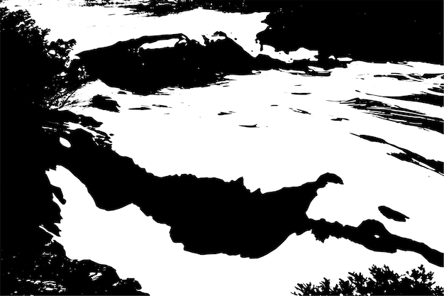 Ilustración vectorial de textura negra de onda de agua textura de onda en blanco y negro