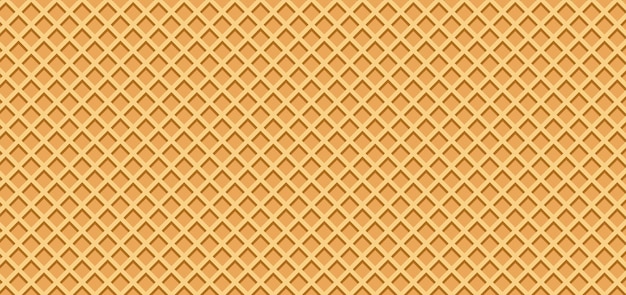 Ilustración vectorial Textura del patrón de fondo sin costuras Wafer Waffle Textura vectorial del cono de helado