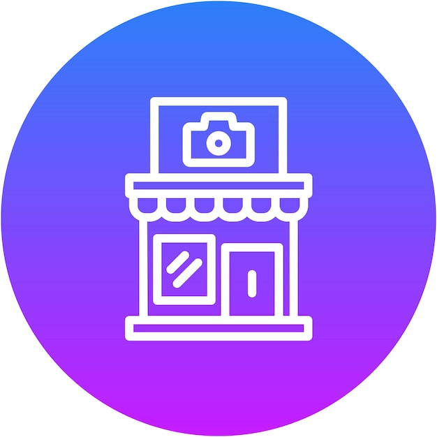 Ilustración vectorial de la tienda de cámaras