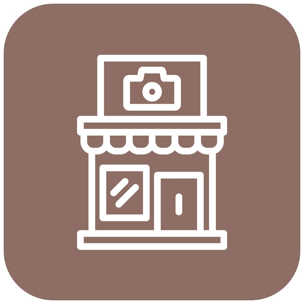 Ilustración vectorial de la tienda de cámaras