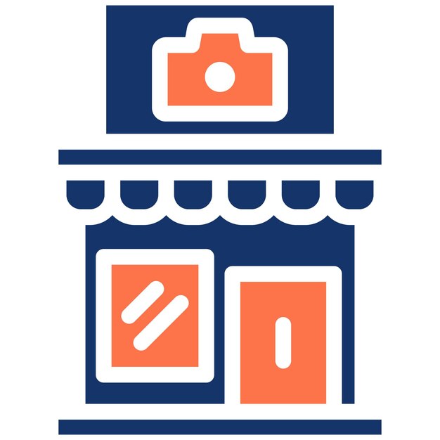 Ilustración vectorial de la tienda de cámaras