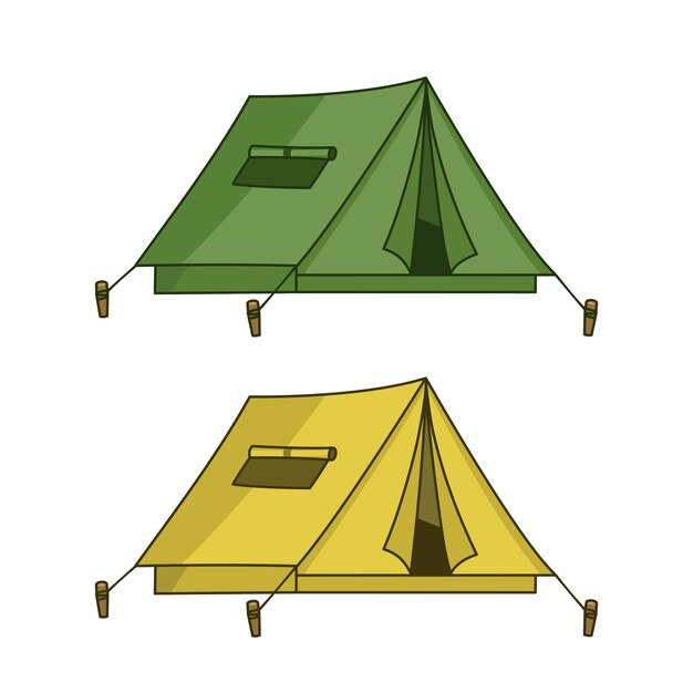 Ilustración vectorial de una tienda de campamento o un refugio