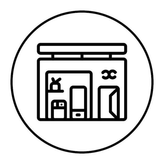 Ilustración vectorial de la tienda de electrónica