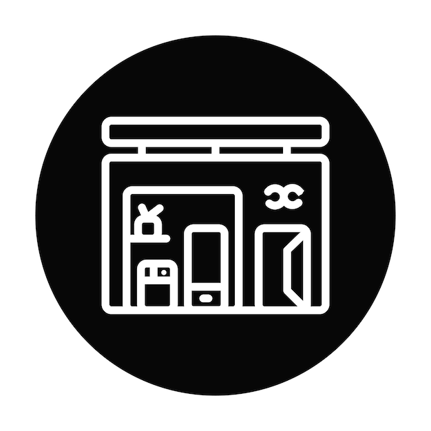 Ilustración vectorial de la tienda de electrónica