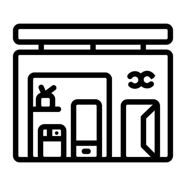 Ilustración vectorial de la tienda de electrónica