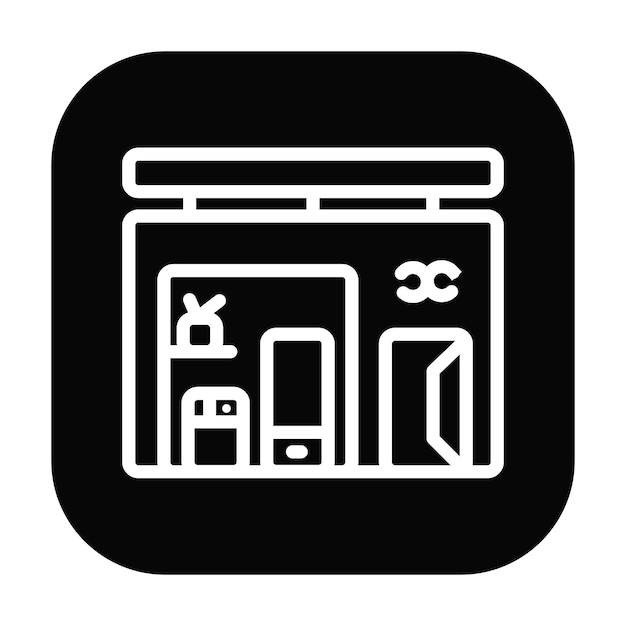 Ilustración vectorial de la tienda de electrónica