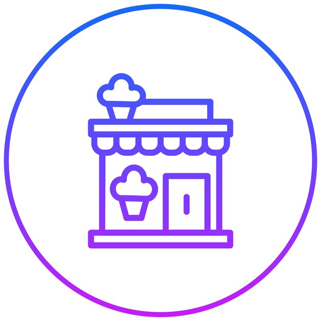 Ilustración vectorial de la tienda de helados