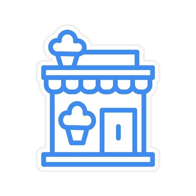 Ilustración vectorial de la tienda de helados