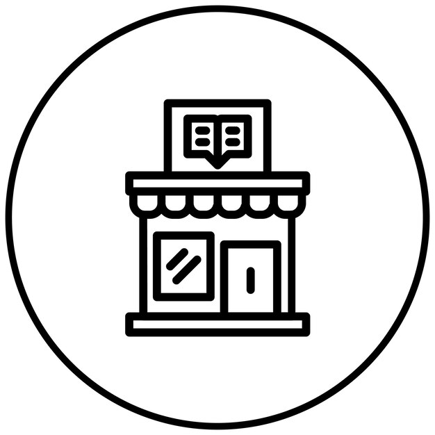 Ilustración vectorial de la tienda de libros