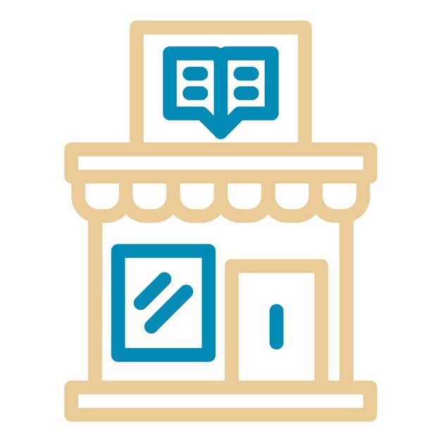 Ilustración vectorial de la tienda de libros