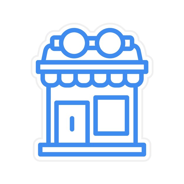 Ilustración vectorial de la tienda óptica