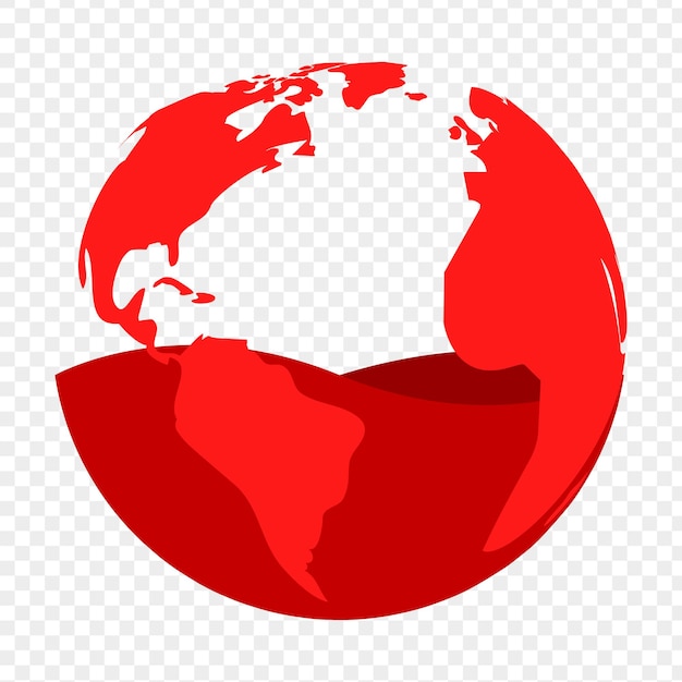 Ilustración vectorial de tierra de color rojo medio llena sobre un fondo transparente