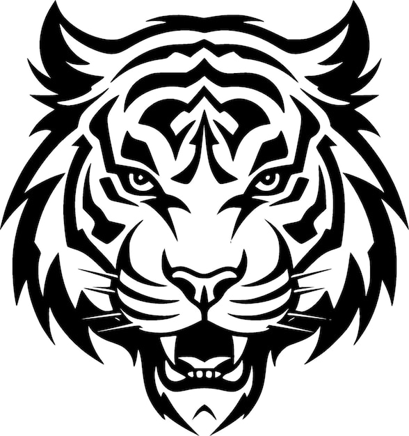 Vector ilustración vectorial de tiger minimalist y flat logo