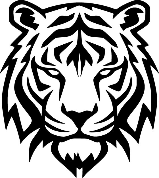 Ilustración vectorial de Tiger Minimalist y Flat Logo