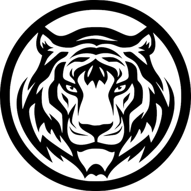 Ilustración vectorial de Tiger Minimalist y Flat Logo