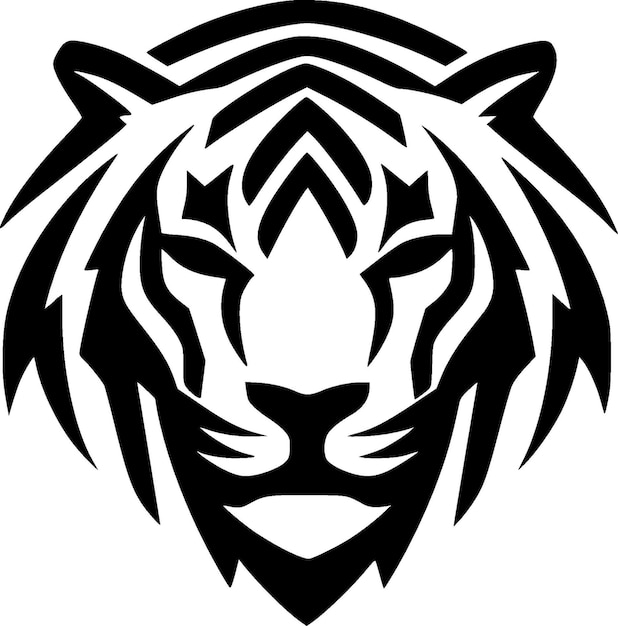 Vector ilustración vectorial de tiger minimalist y flat logo