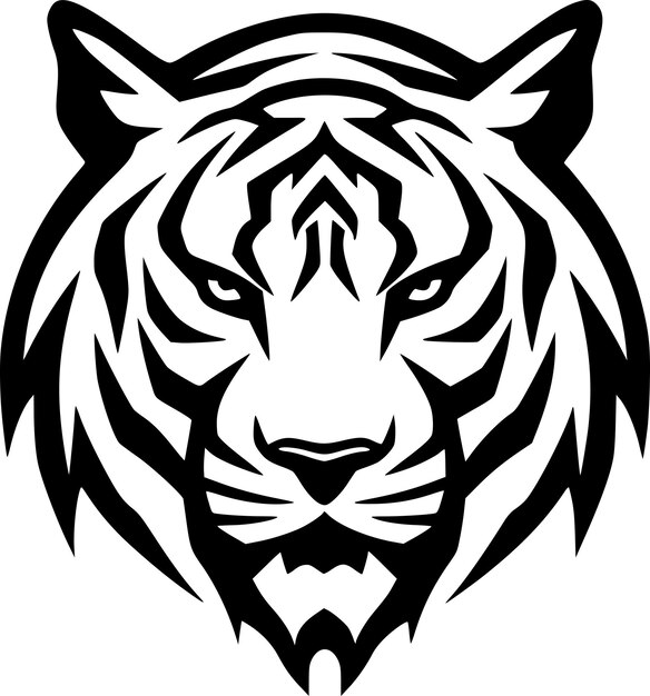 Vector ilustración vectorial de tiger minimalist y flat logo