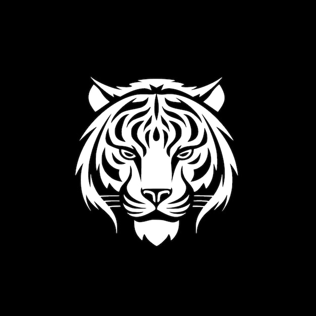 Vector ilustración vectorial de tigre en blanco y negro