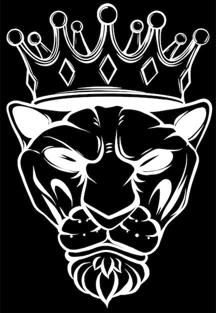 ilustración vectorial de un tigre en una corona