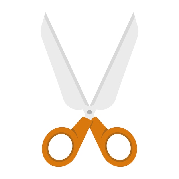 Ilustración vectorial de tijeras o icono de tijeras Concepto con manijas de color