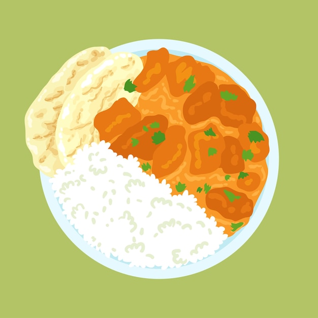 Vector ilustración vectorial de tikka masala