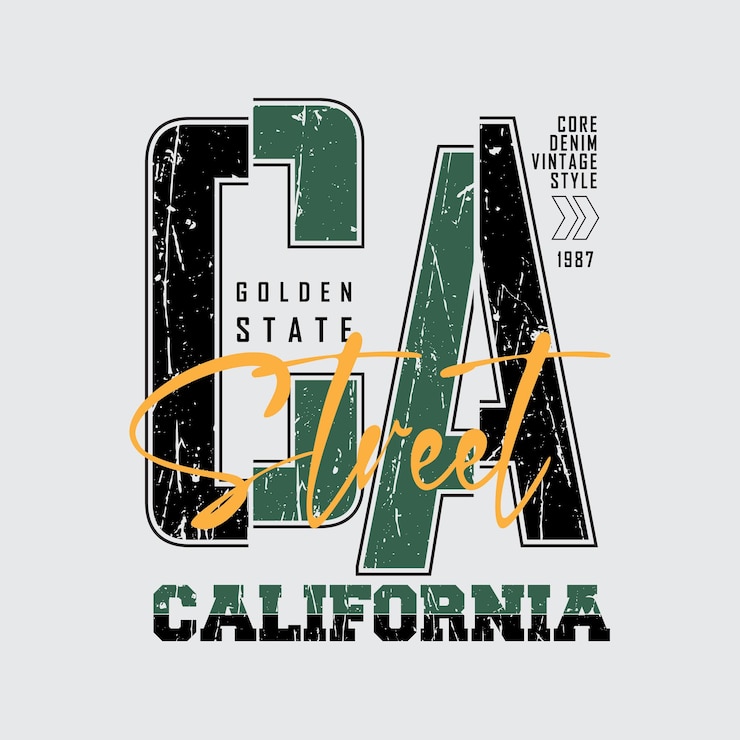 Vector ilustración vectorial y tipografía de california perfecta para camisetas, sudaderas con capucha, impresiones, etc.