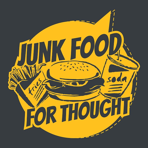 Ilustración vectorial tipografía de comida rápida de época